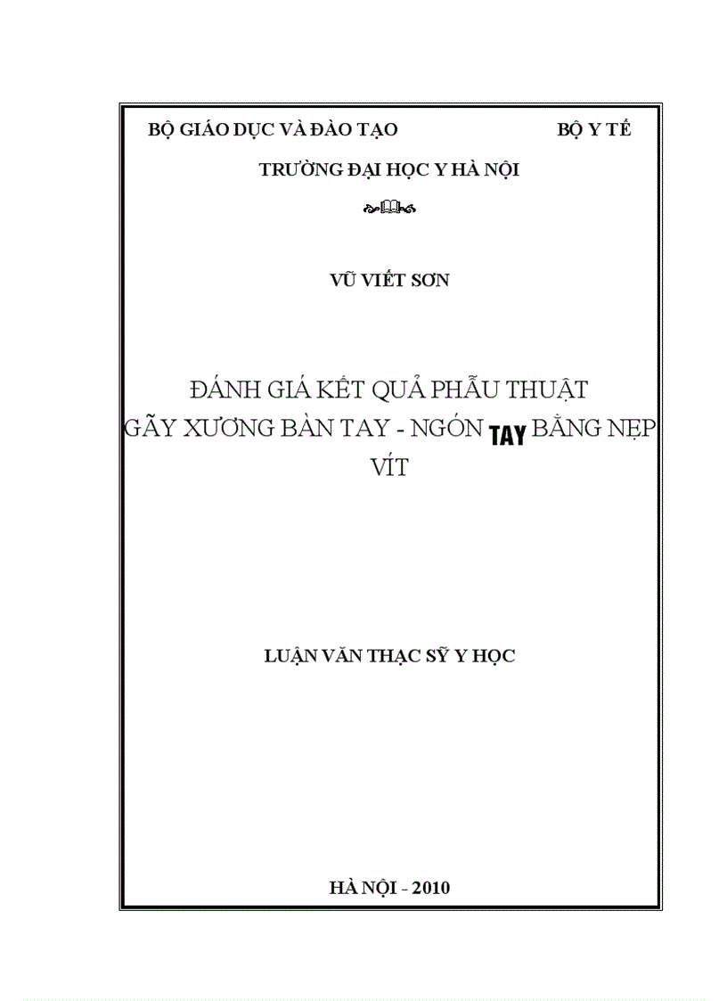 image for page Đánh giá kết quả phẫu thuật gãy xương bàn tay ngón tay bằng nẹp vít