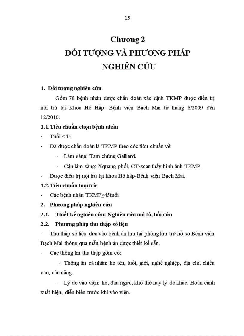 image for page Mô tả đặc điểm lâm sàng cận lâm sàng ở những bệnh nhân dưới 45 tuổi bị TKMP