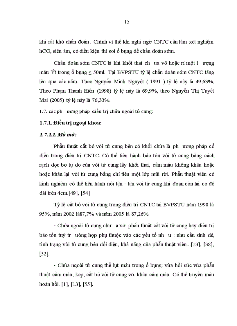 image for page Nghiên cứu chẩn đoán và xử trí chửa ngoài tử cung năm 2008 và năm 2003 tại Bệnh viện Phụ sản Trung ương 1