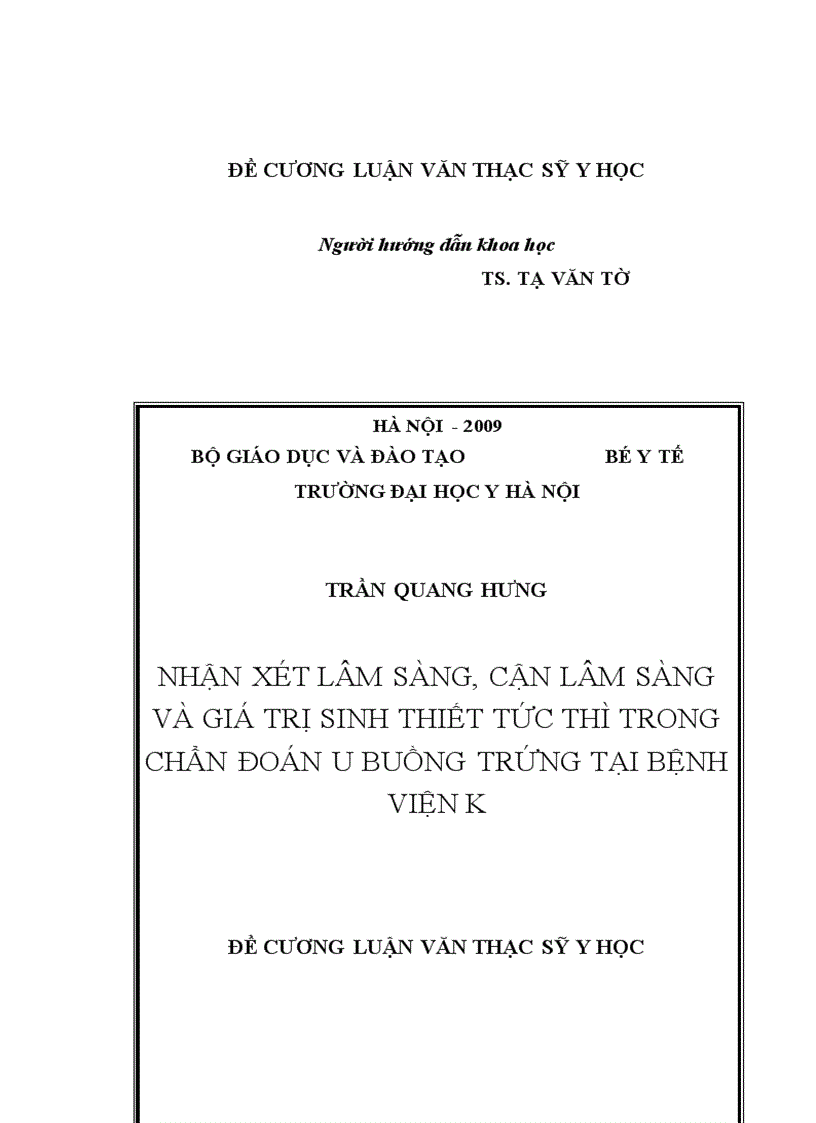 image for page Nhận xét lâm sàng cận lâm sàng và giá trị sinh thiết tức thì trong chẩn đoán u buồng trứng tại bệnh viện K
