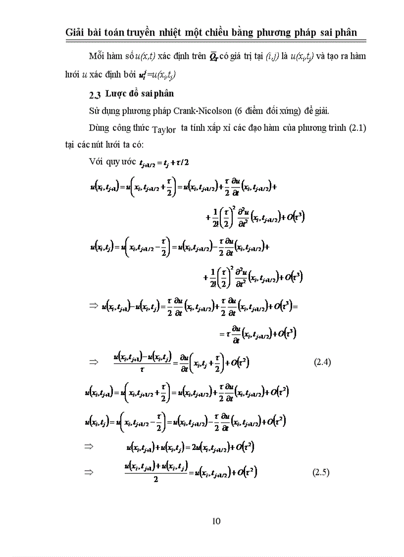 image for page Giải bài toán truyền nhiệt một chiều bằng phương pháp sai phân