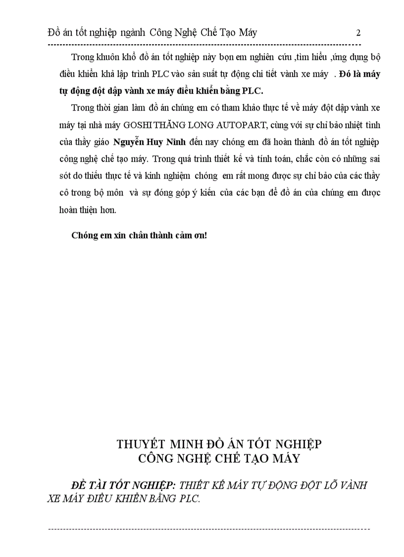 image for page Thiết kế máy tự động đột lỗ vành xe máy điều khiển bằng PLC