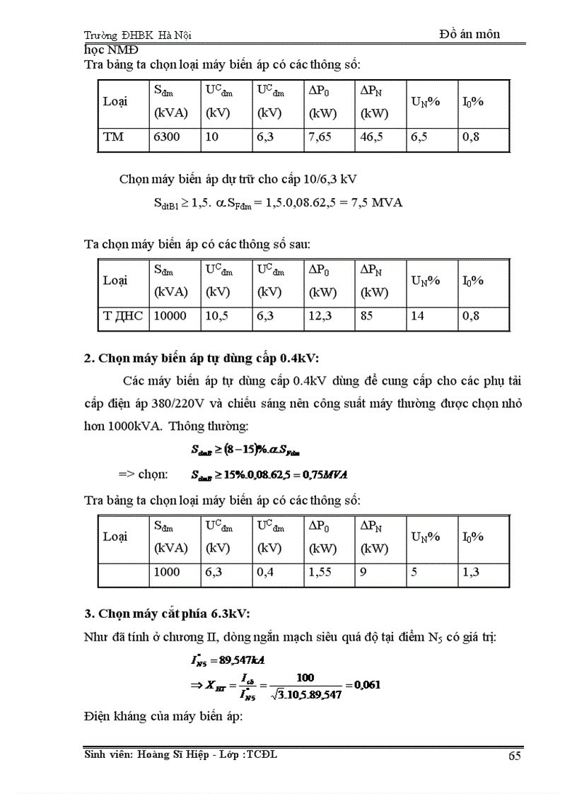 image for page Tính toán phụ tải và cân bằng công suất
