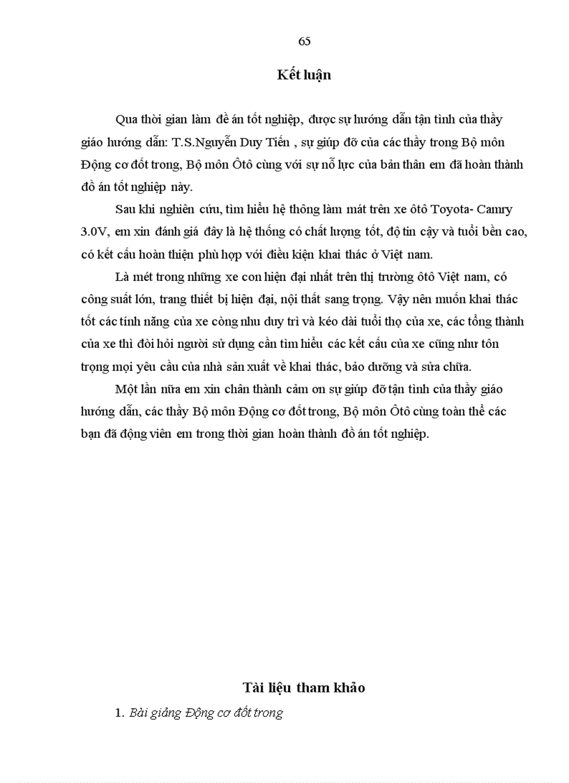 image for page Nghiên cứu khai thác bảo dưỡng sửa chữa hệ thống làm mát trên xe toyota camry 3 0V