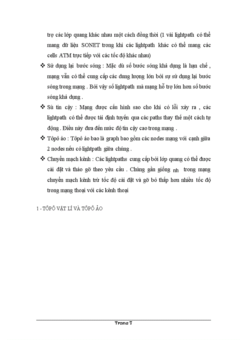 image for page Phân loại và ứng dụng bài toán RWA trong phân bổ và quản lý lightpath