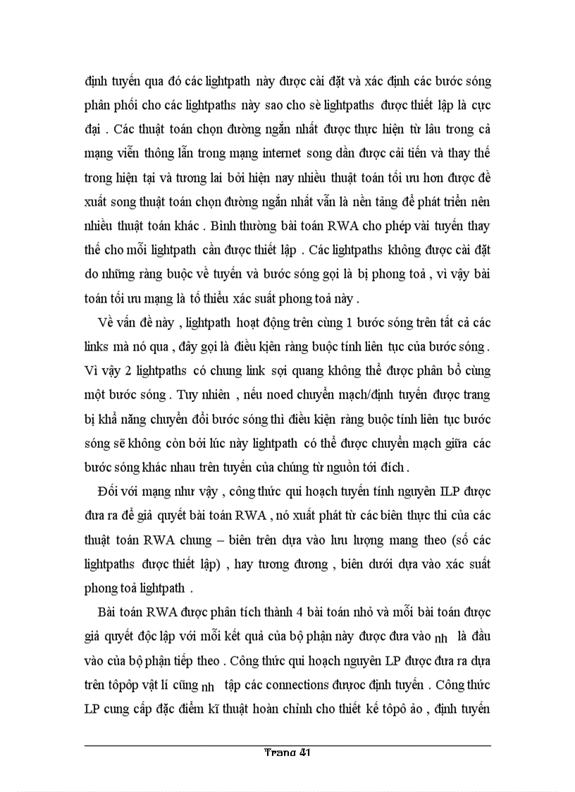 image for page Phân loại và ứng dụng bài toán RWA trong phân bổ và quản lý lightpath