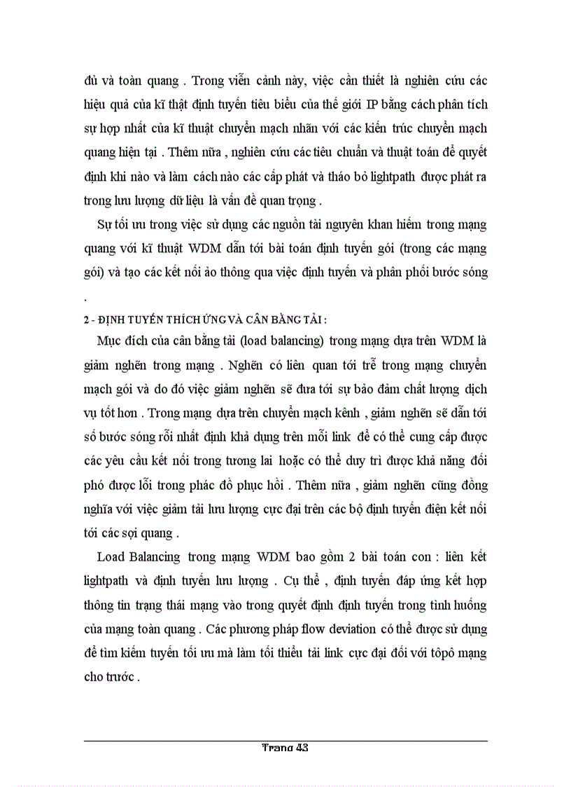 image for page Phân loại và ứng dụng bài toán RWA trong phân bổ và quản lý lightpath