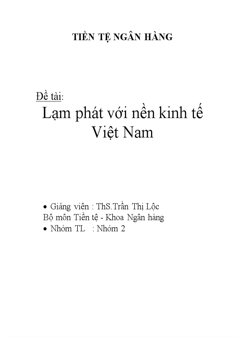 Lạm phát với nền kinh tế Việt Nam