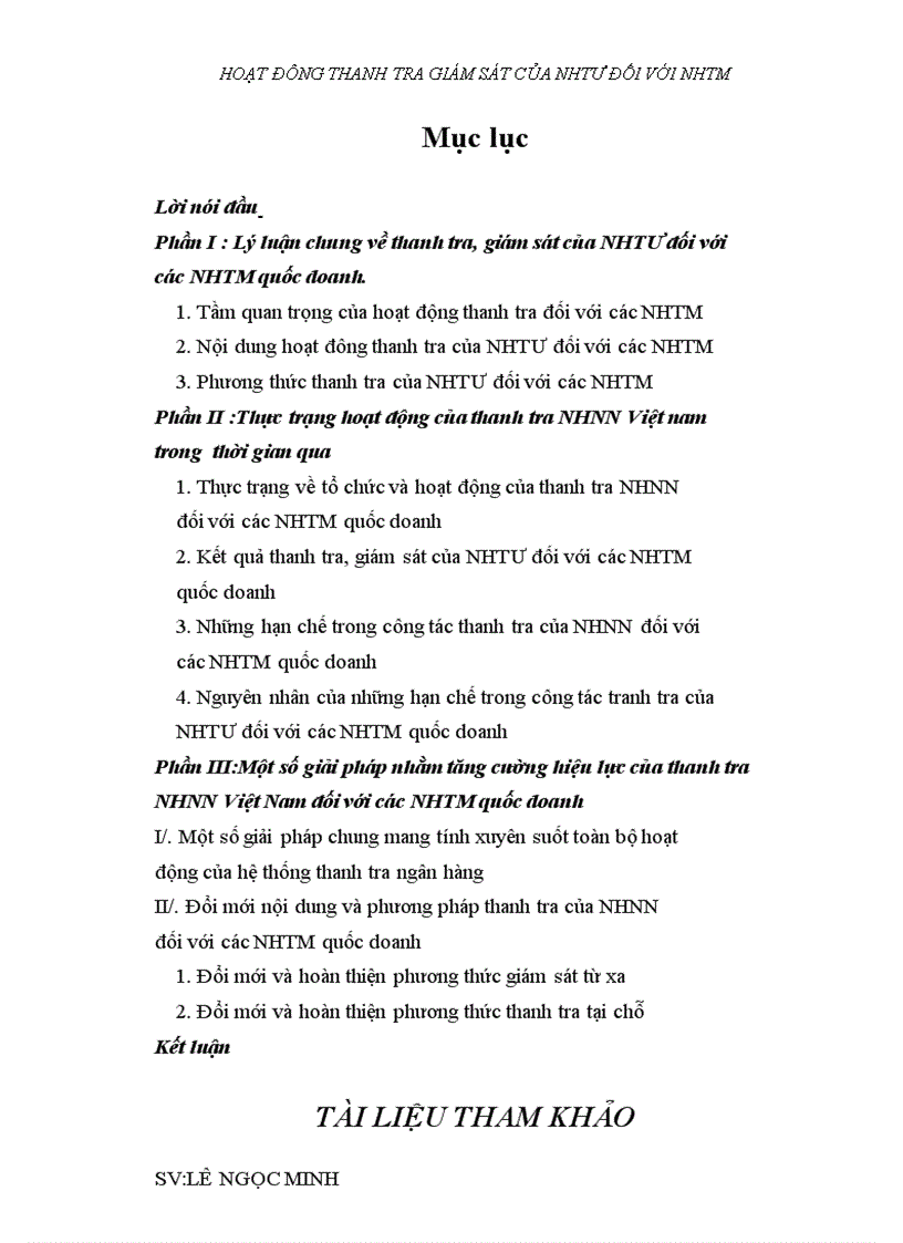 image for page Hoạt đông thanh tra giám sát của nhtư đối với nhtm