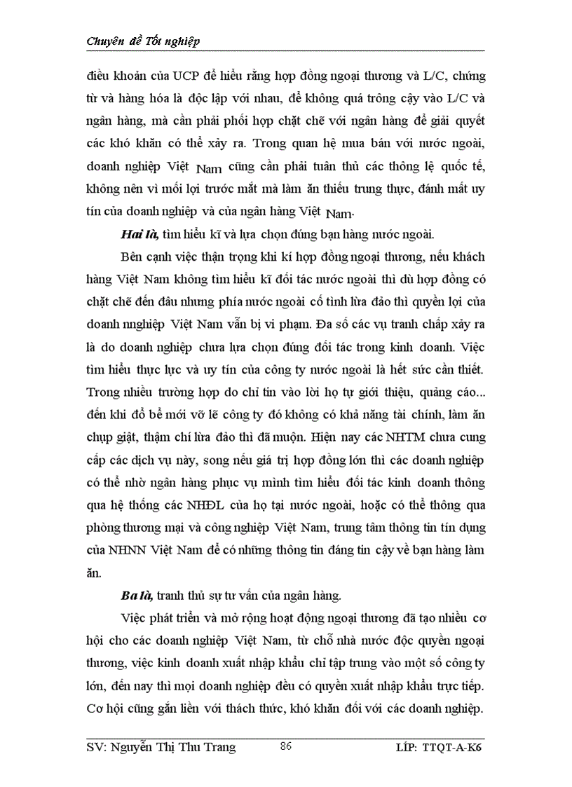 image for page Giải pháp hạn chế rủi ro thanh toán tín dụng chứng từ tại Sở giao dịch Ngân hàng nông nghiệp và phát triển nông thôn Việt Nam