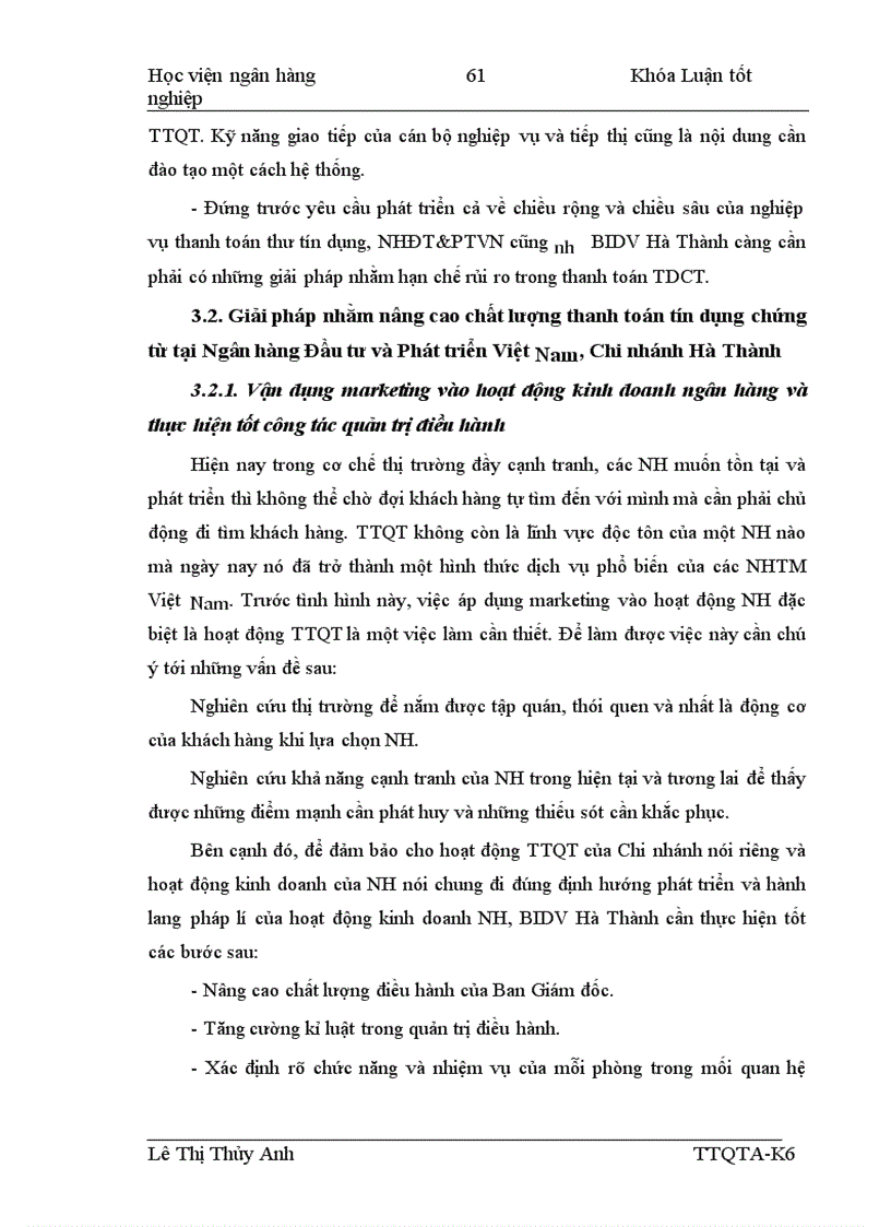 image for page Giải pháp nâng cao chất lượng thanh toán tín dụng chứng từ tại Ngân hàng Đầu tư và Phát triển Việt Nam Chi nhánh Hà Thành