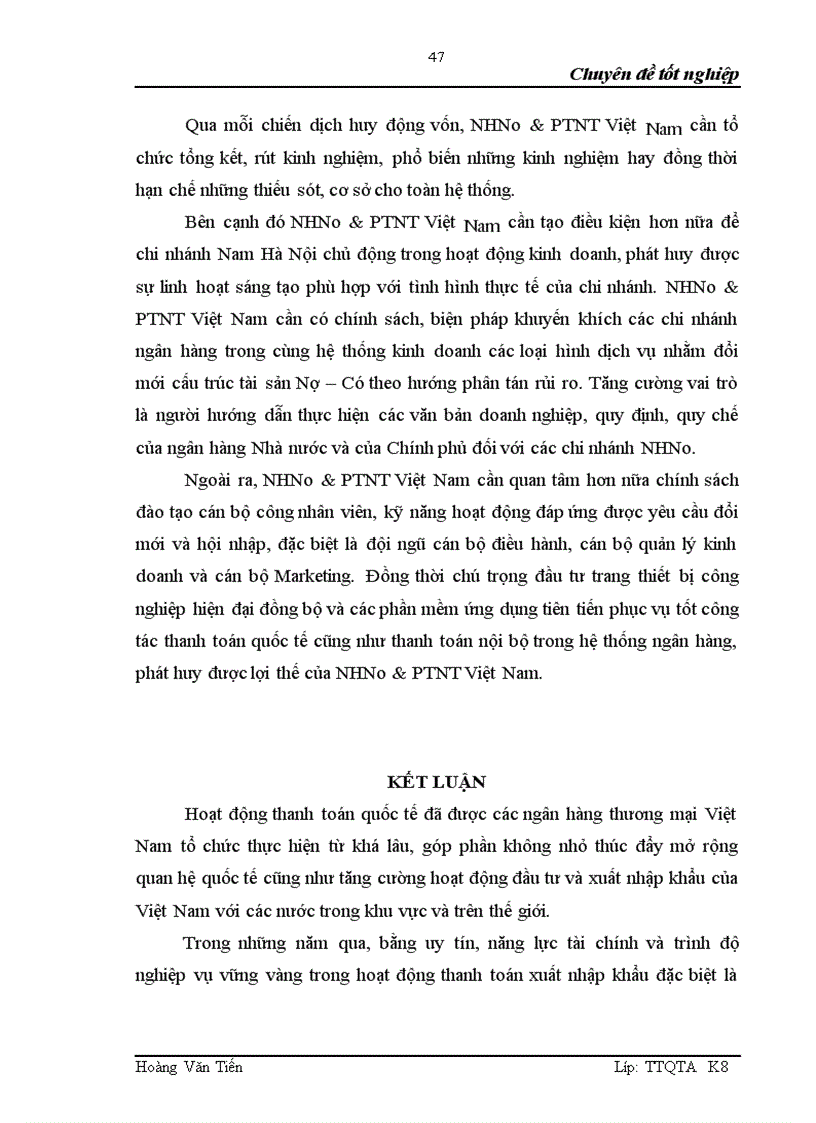 image for page Giải pháp nâng cao chất lượng thanh toán tín dụng chứng từ tại NHNo PTNT chi nhánh Nam Hà Nội