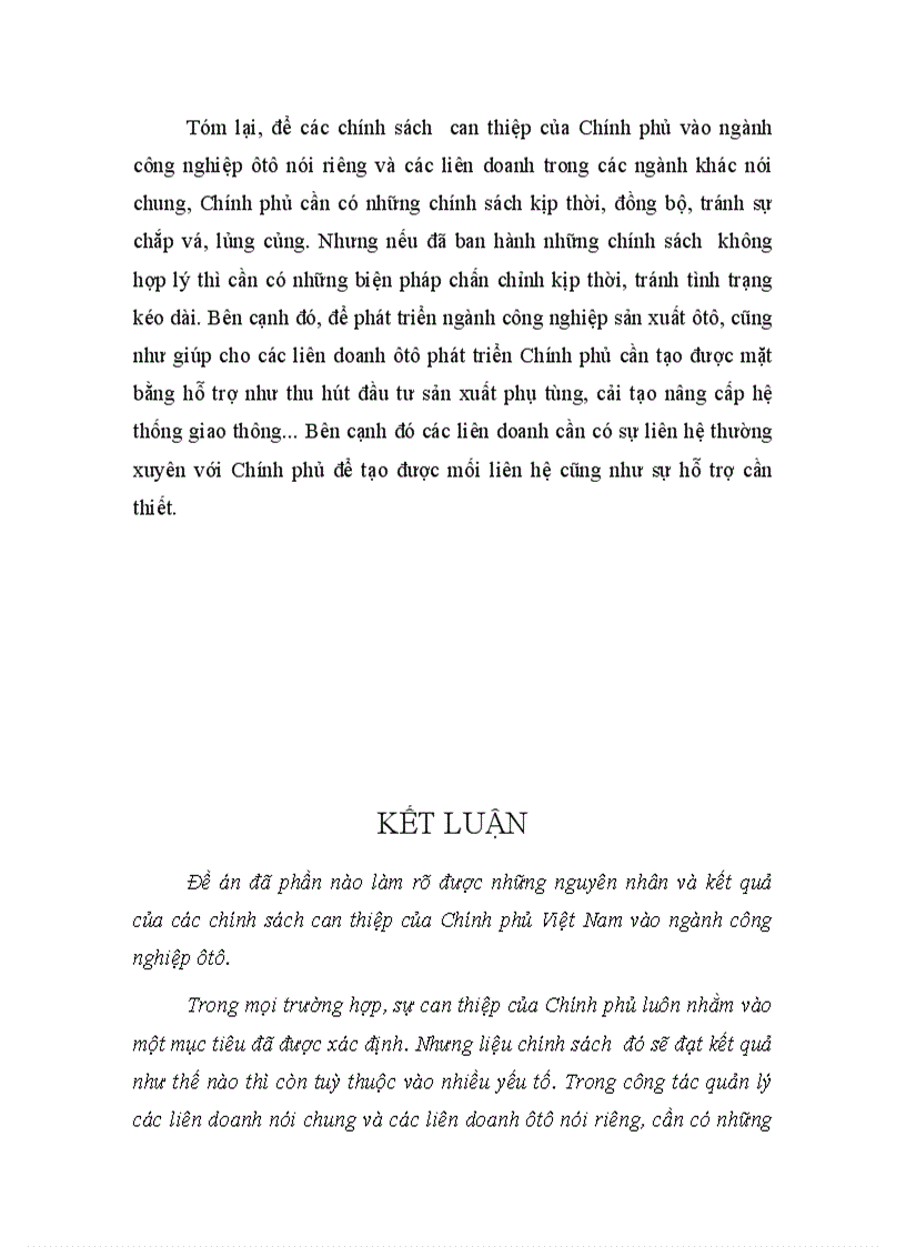 image for page Chính sách can thiệp của Chính phủ Việt Nam vào ngành công nghiệp sản xuất ôtô