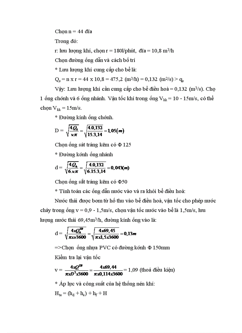 image for page Tính toán các công trình đơn vị trong dây chuyền xử lý nước thải