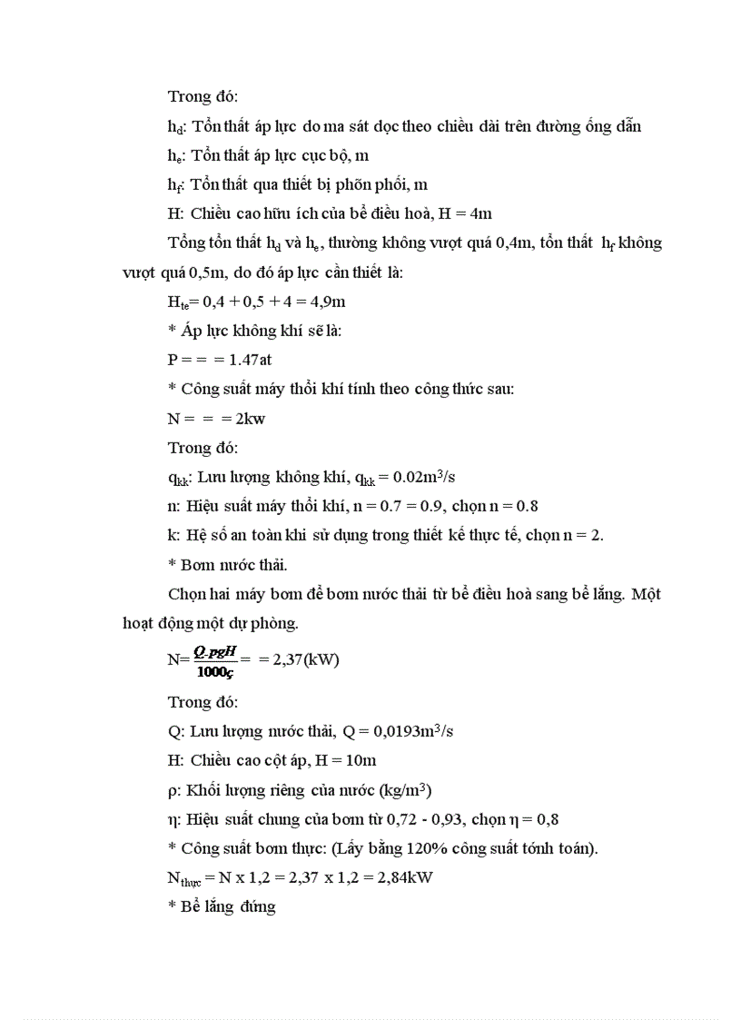 image for page Tính toán các công trình đơn vị trong dây chuyền xử lý nước thải