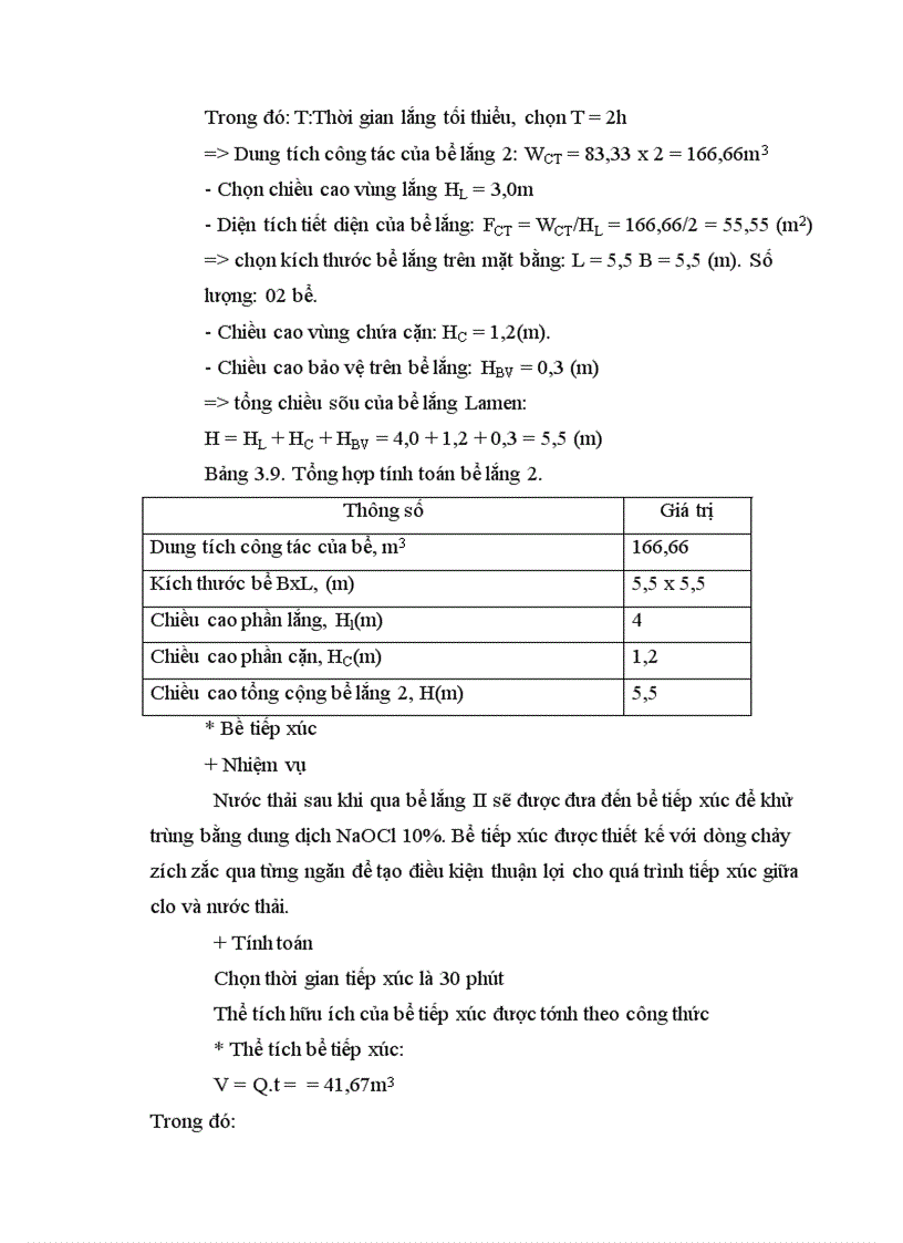 image for page Tính toán các công trình đơn vị trong dây chuyền xử lý nước thải
