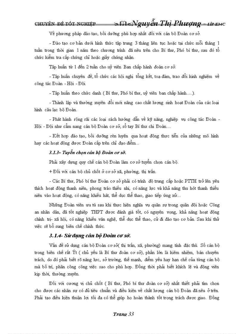 image for page Nâng cao chất lượng tuyển chọn và sử dụng Đội ngũ cán bộ đoàn cơ sở trên địa bàn huyện Kỳ Sơn tỉnh Hoà Bình