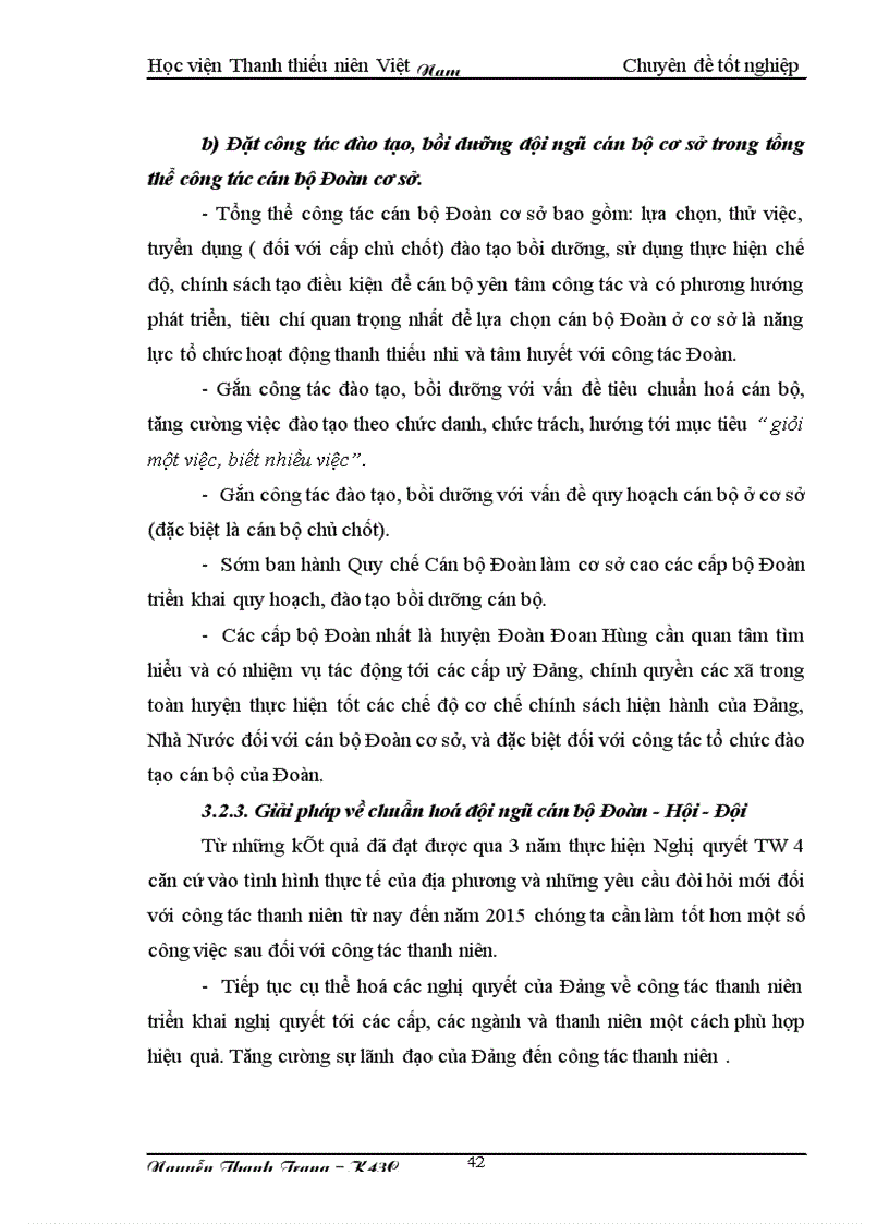 image for page Thực trạng và một số giải pháp nhằm nâng cao chất lượng đội ngũ cán bộ Đoàn trên địa bàn Huyện Đoan Hùng tỉnh Phú Thọ