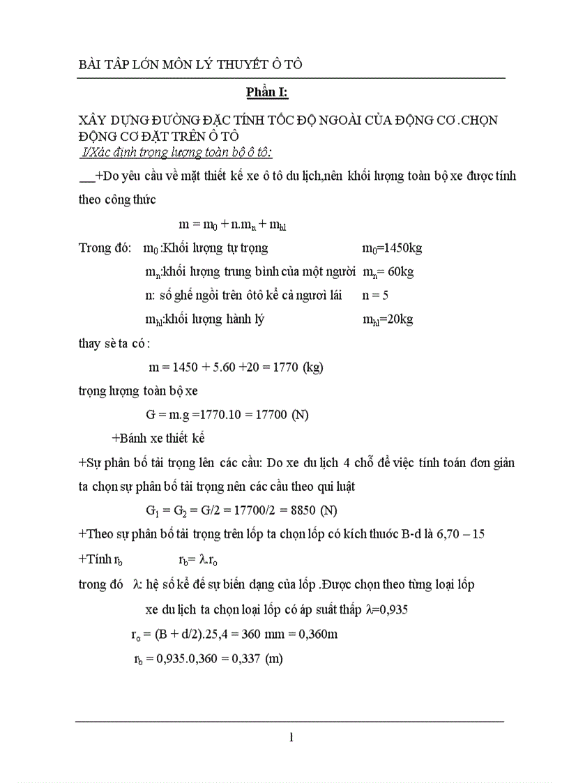 image for page Xây dựng đồ thị các chỉ tiêu động lực học của ô tô