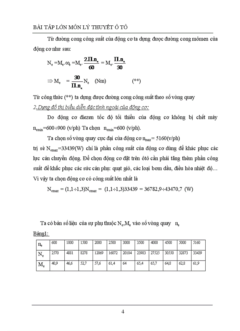 image for page Xây dựng đồ thị các chỉ tiêu động lực học của ô tô