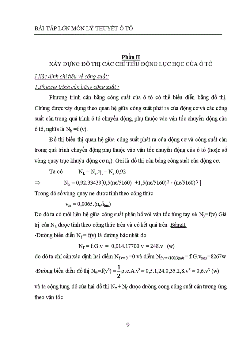 image for page Xây dựng đồ thị các chỉ tiêu động lực học của ô tô