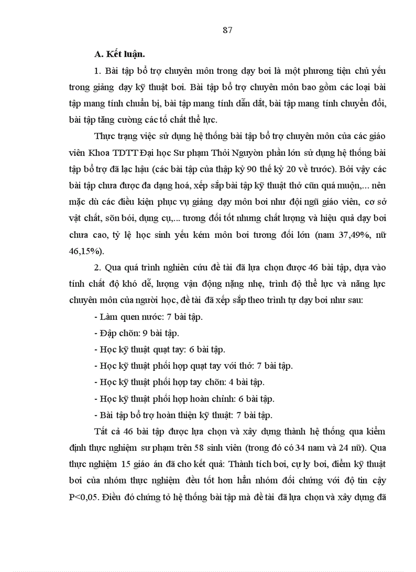 image for page Lựa chọn hệ thống bài tập bổ trợ chuyên môn trong giảng dạy kỹ thuật bơi trườn sấp cho sinh viên khoa TDTT Trường Đại học Sư phạm Thái Nguyên