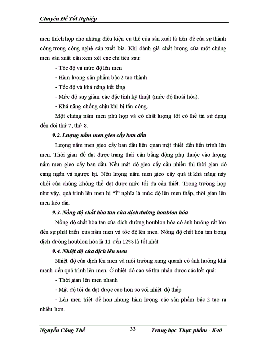 image for page Phân tích thực trạng sản xuất đối với công đoạn lên men trong công nghệ sẩn xuất bia