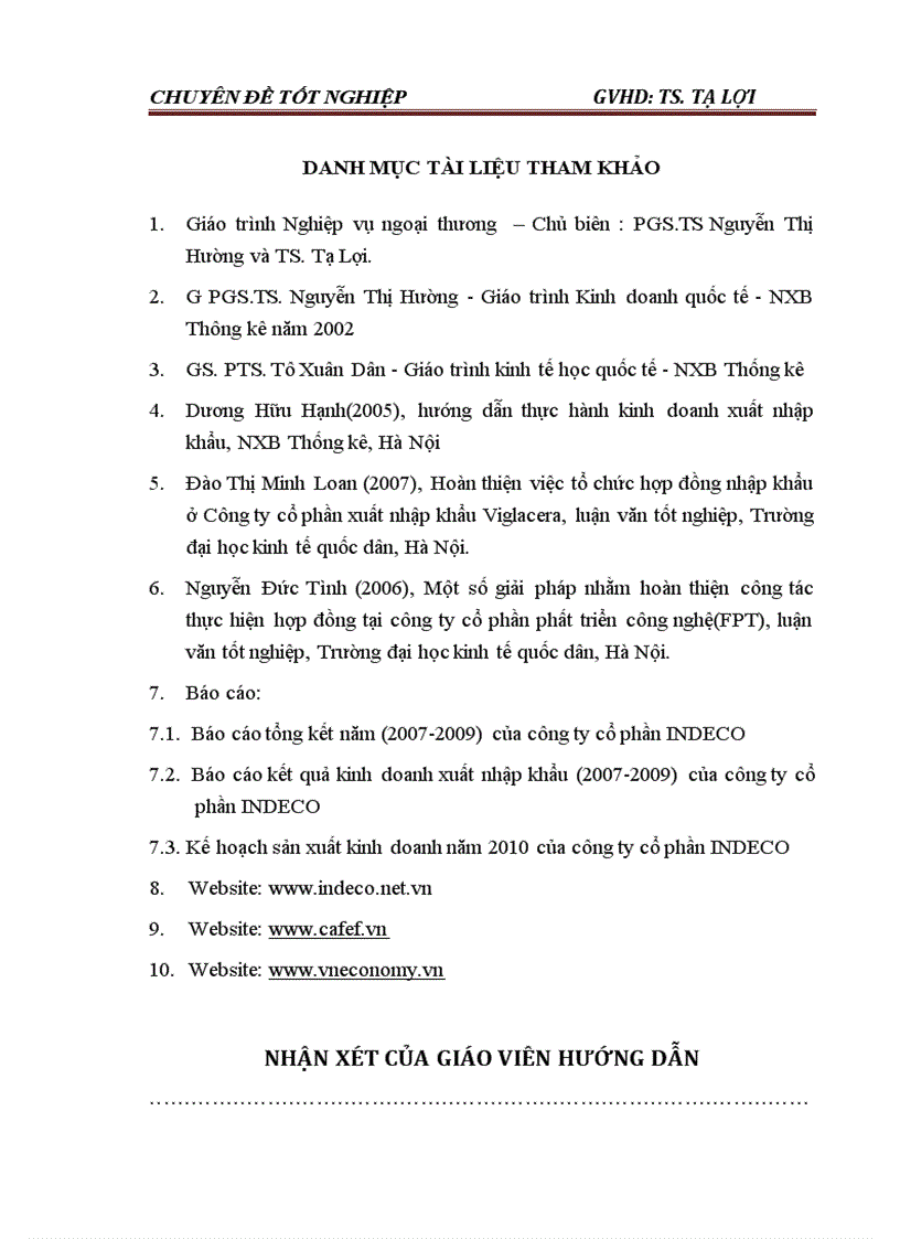 image for page Hoàn thiện quy trình nhập khẩu tại Công ty cổ phần INDECO