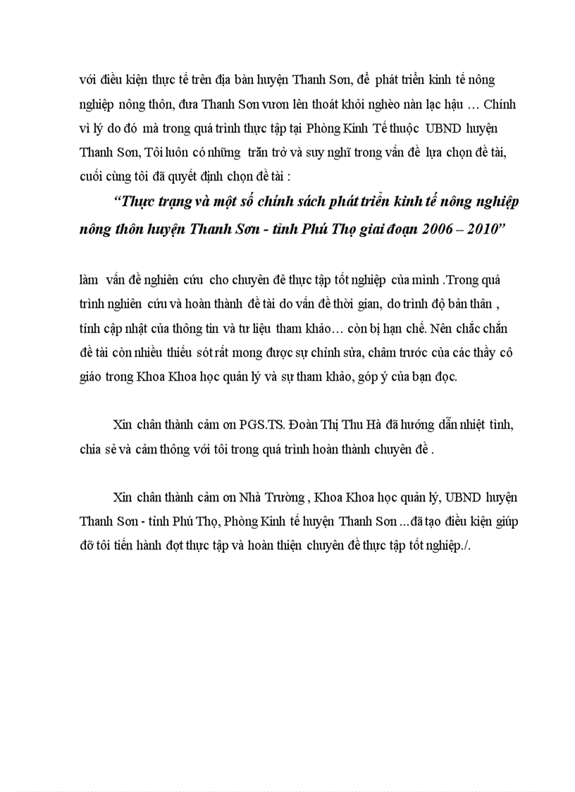 image for page Thực trạng và một số chính sách phát triển kinh tế nông nghiệp nông thôn huyện Thanh Sơn tỉnh Phú Thọ giai đoạn 2006 2010