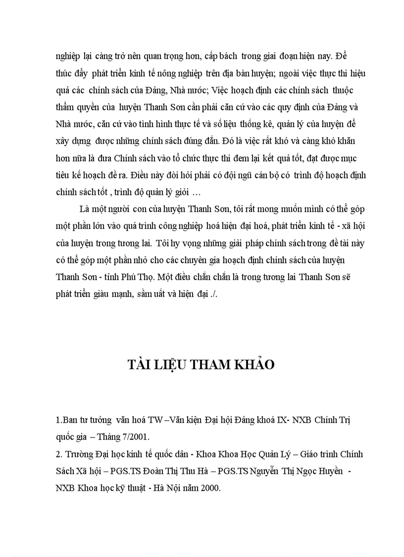 image for page Thực trạng và một số chính sách phát triển kinh tế nông nghiệp nông thôn huyện Thanh Sơn tỉnh Phú Thọ giai đoạn 2006 2010