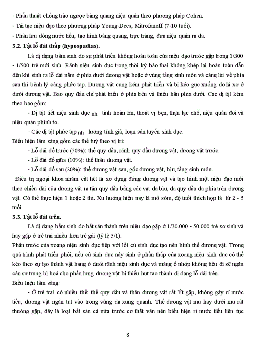 image for page Dị tật bẩm sinh cơ quan tiết niệu sinh dục