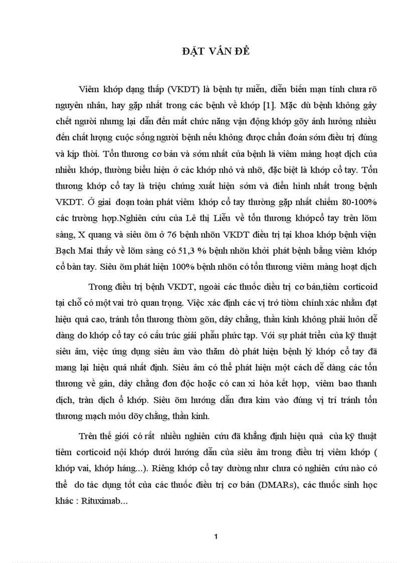 image for page Đánh giá kết quả điều trị viêm khớp cổ tay trong viêm khớp dạng thấp bằng phương pháp tiêm nội khớp dưới hướng dẫn siêu âm 1