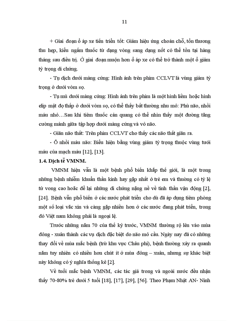image for page Nghiên cứu sâu Chụp cắt lớp vi tính trong bệnh Viêm màng não mủ nói chung và Viêm màng não mủ ở trẻ em nói riêng