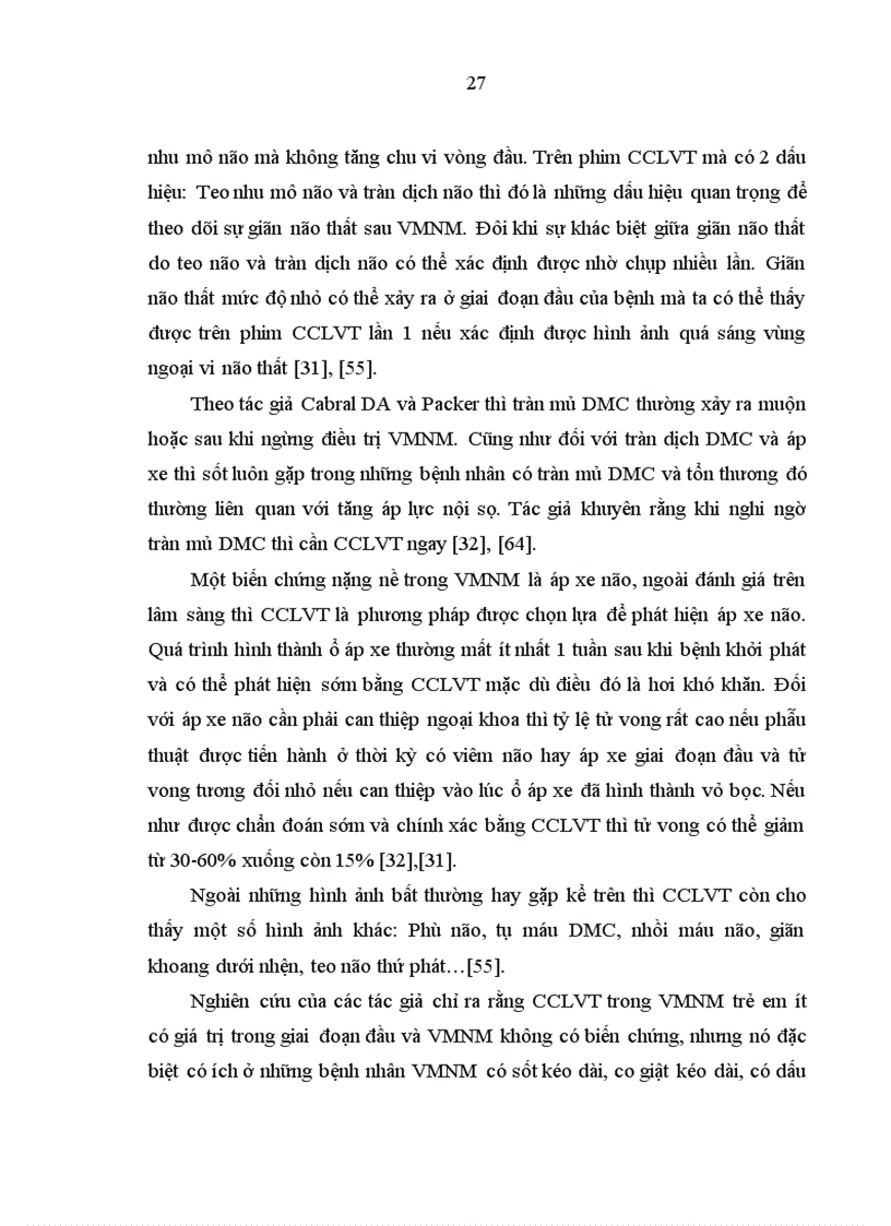 image for page Nghiên cứu sâu Chụp cắt lớp vi tính trong bệnh Viêm màng não mủ nói chung và Viêm màng não mủ ở trẻ em nói riêng