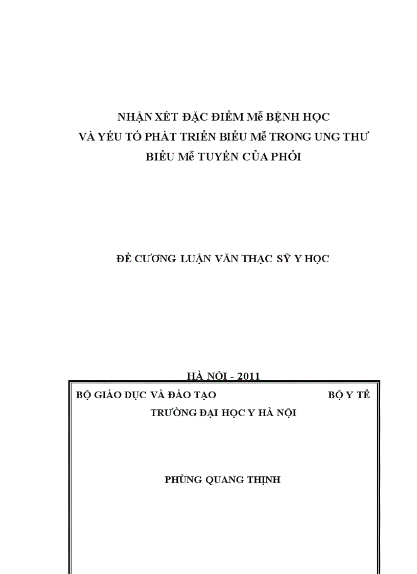 image for page Nhận xét đặc điểm mô bệnh học và yếu tố phát triển biểu mô trong ung thư biểu mô tuyến của phổi