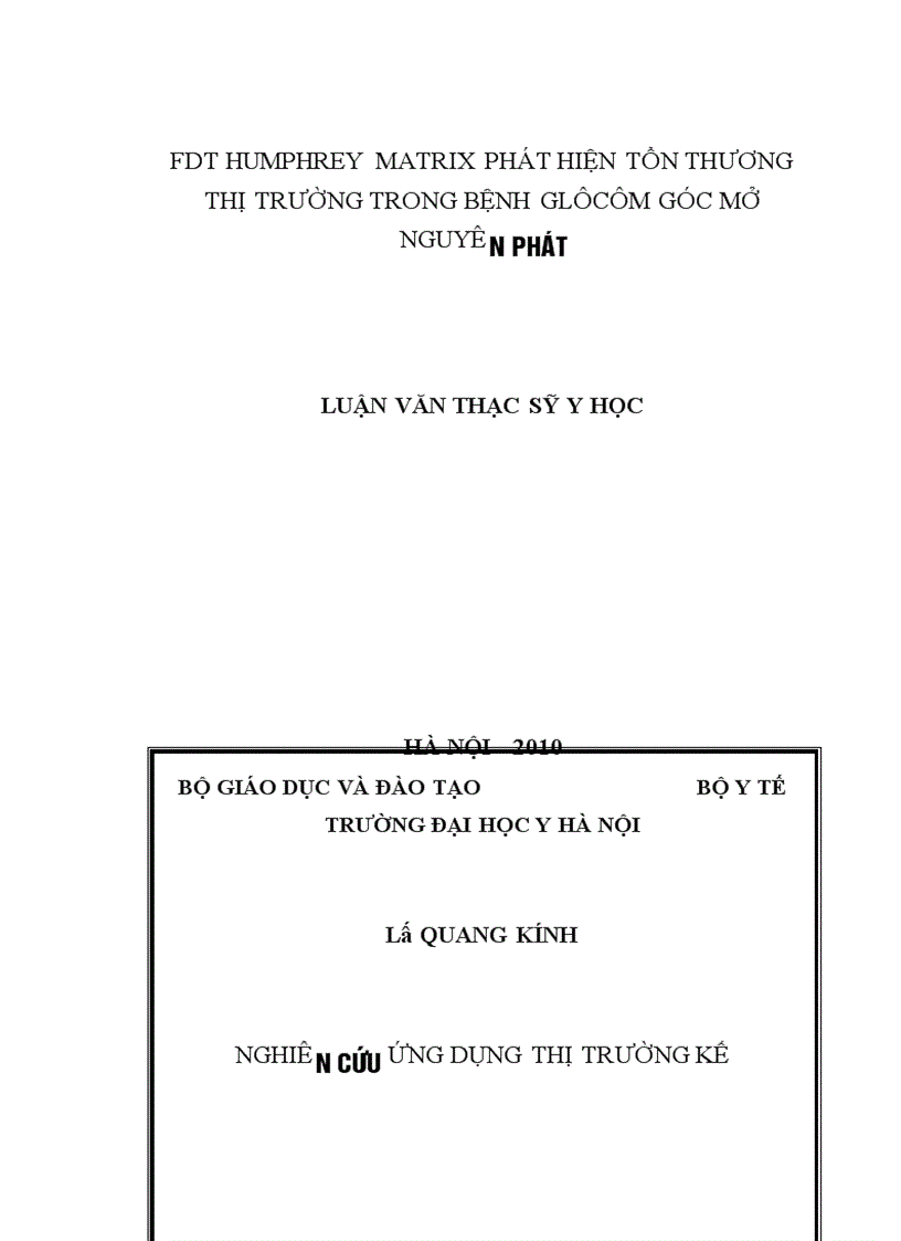 image for page Nghiên cứu ứng dụng thị trường kế Humphrey Matrix phát hiện tổn thương thị trường trong bệnh glôcôm góc mở nguyên phát