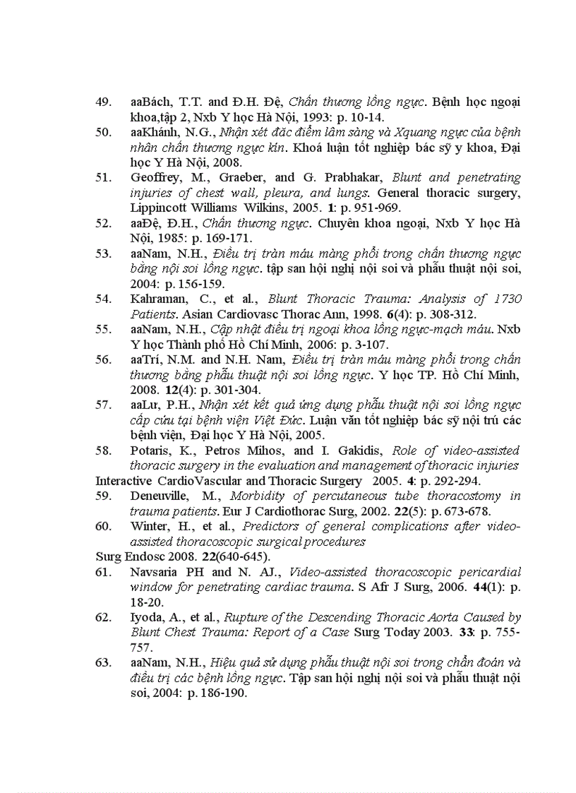 image for page Nghiên cứu ứng dụng phẫu thuật nội soi lồng ngực trong chẩn đoán và điều trị chấn thương ngực