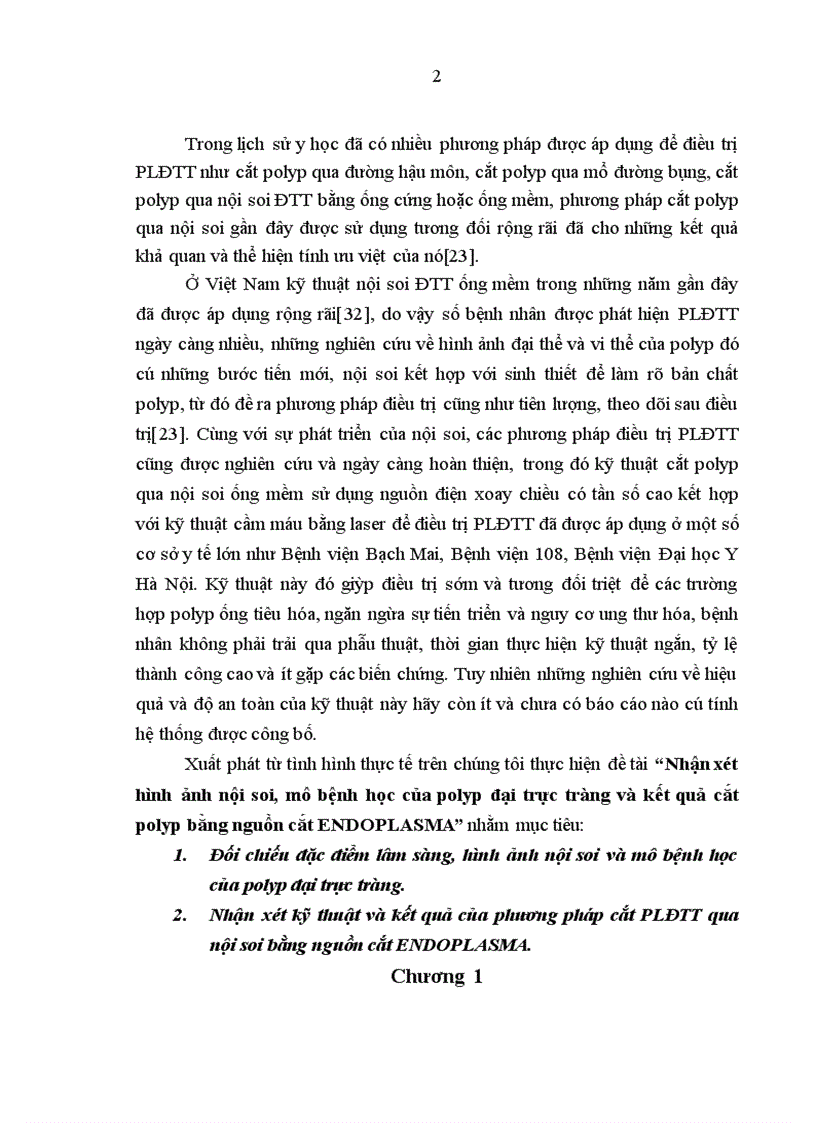 image for page Nhận xét hình ảnh nội soi mô bệnh học của polyp đại trực tràng và kết quả cắt polyp bằng nguồn cắt ENDOPLASMA 1