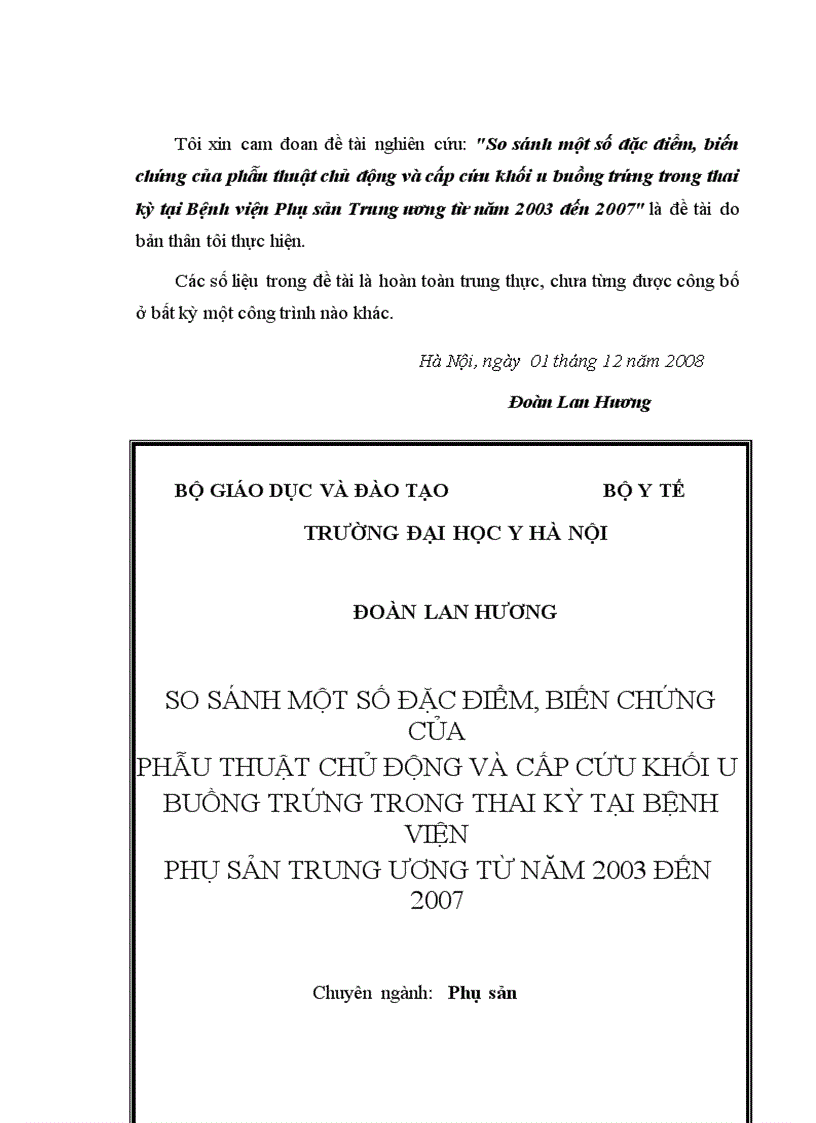 image for page So sánh một số đặc điểm biến chứng của phẫu thuật chủ động và cấp cứu khối u buồng trứng trong thai kỳ tại Bệnh viện Phụ sản Trung ương từ năm 2003 đến 2007