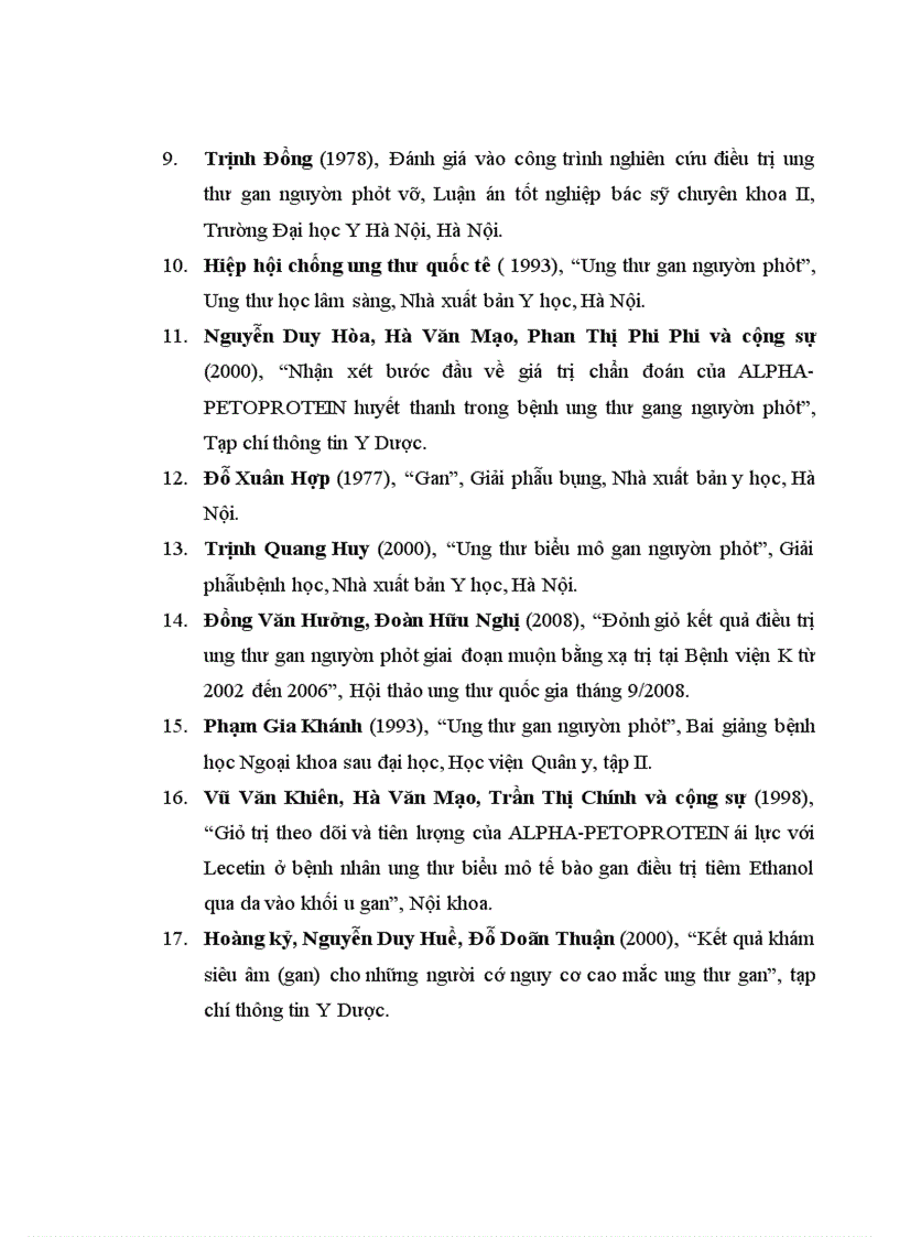 image for page Nhận xét đặc điểm lâm sàng cận lâm sàng và kết quả điều trị ung thư biểu mô tế bào gan bằng phẫu thuật Tại bệnh viện K