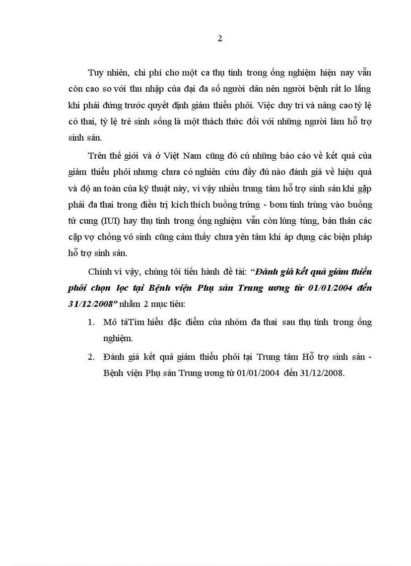 image for page Đánh giá kết quả giảm thiểu phôi chọn lọc tại Bệnh viện Phụ sản Trung ương từ 01 01 2004 đến 31 12 2008 4