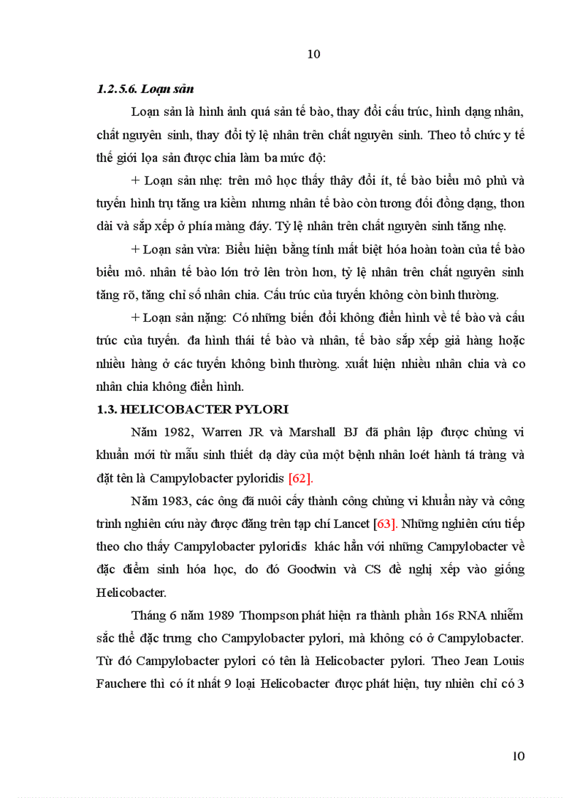 image for page Nghiên cứu đặc điểm lâm sàng nội soi mô bệnh học nhiễm các týp Helicobacter pylori trong viêm teo niêm mạc dạ dày