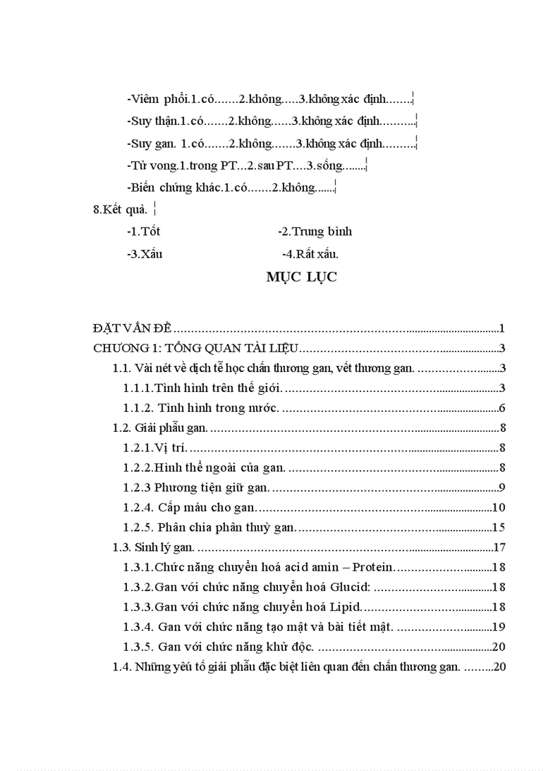 image for page Đánh giá kết quả phẫu thuật của chấn thương và vết thương gan tại Bệnh viện Hữu Nghị Việt Đức