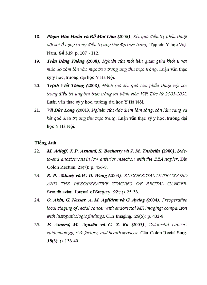 image for page Mô tả một số đặc điểm về chẩn đoán hình ảnh và chất chỉ điểm ung thư ở những bệnh nhân ung thư biểu mô tuyến trực tràng