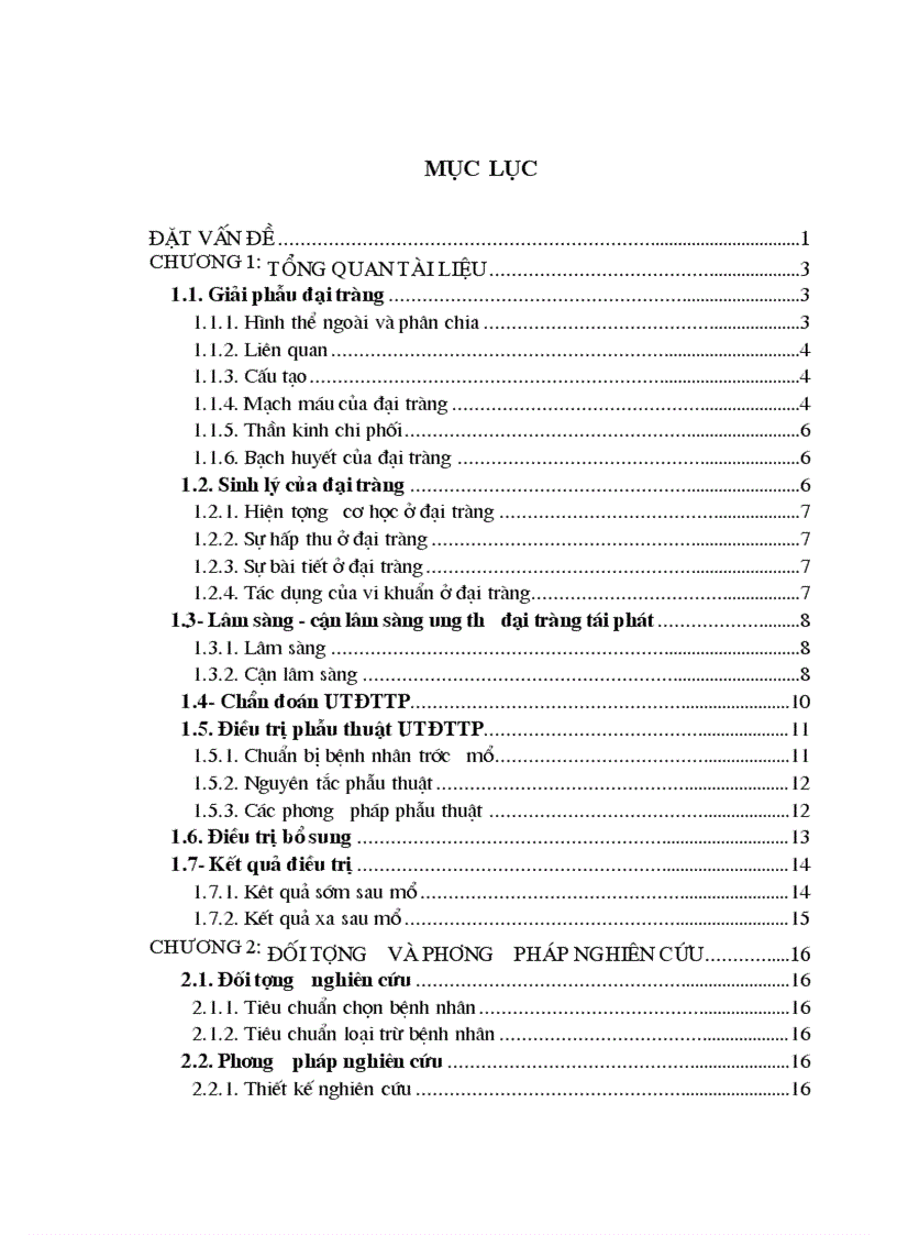 image for page Nghiên cứu kết quả điều trị phẫu thuật ung thư đại tràng tái phát sau mổ tại bệnh viện Việt Đức