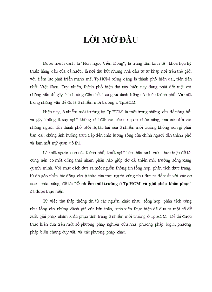 image for page Ônhiễm môi trường tại thành phố HỒ CHÍ MINH và giải pháp khắc phục