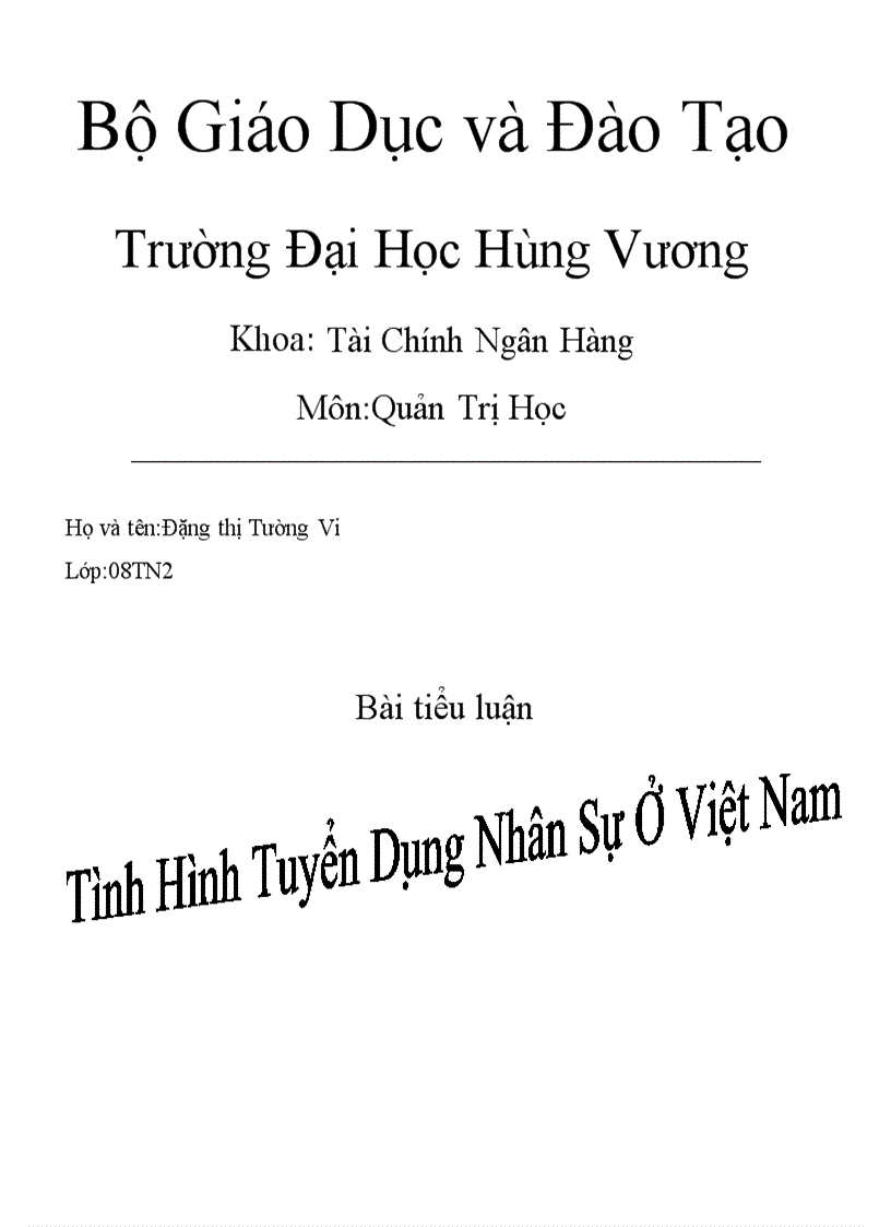 Tình hình tuyển dụng nhân sự ở Việt Nam