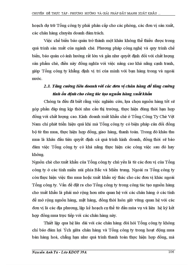 image for page Phương hướng và giải pháp nhằm đẩy mạnh hoạt động xuất khẩu chè tại Tổng Công Ty chè Việt Nam