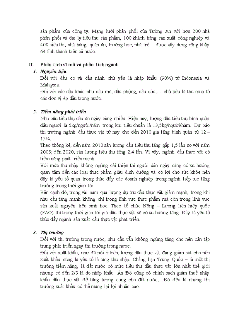 image for page Bài phân tích tài chính công ty cổ phần dầu thực vật TƯỜNG AN 1