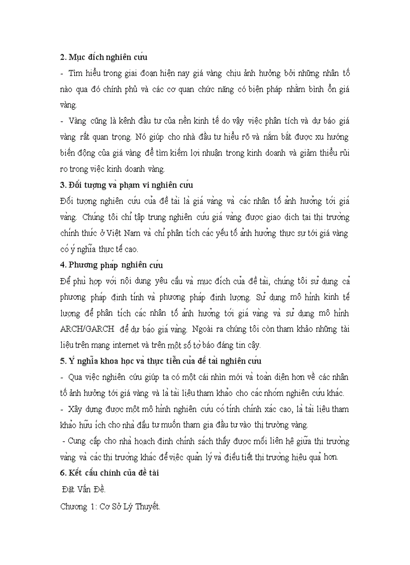 image for page Phân tích các nhân tố tác động và dự báo giá vàng việt nam kiểm định tính hiệu quả của yếu tố thông tin trên thị trường vàng tiếp cận bằng mô hình vởi phương pháp hồi quy hai bước và các dạng mô hình arch garch 1